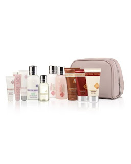 Molton Brown, Molton Brown New Age Traveller 10 Kit, Moisture-Drench Rosella Hairwash Haircondition, shampoo, conditioner, shower gel, body wash, body lotion, Celestial Maracuja, Exhilarating Julipe Cleansing Body Scrub, cleanser, toner, moisturizer, eye cream, lipbalm, great Mother's Day gifts, gifts for moms