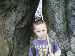 Mason being "Mason", hiking Chimney Rock
