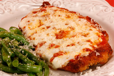 a breaded chicken cutlet,
