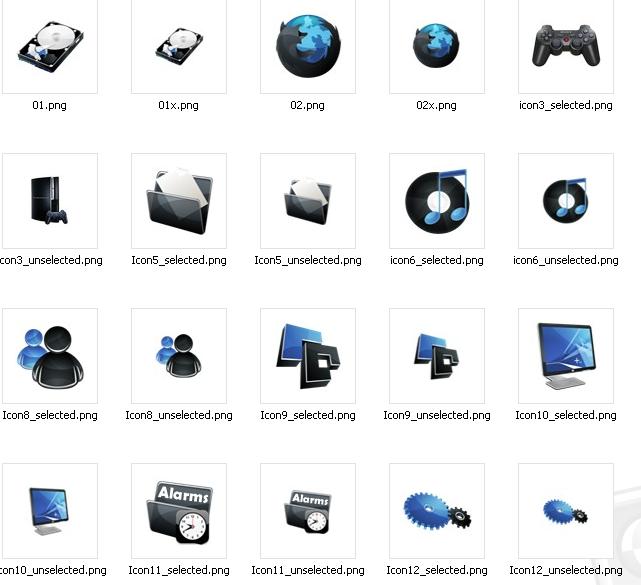 Menus com ABAS, tiveram icones