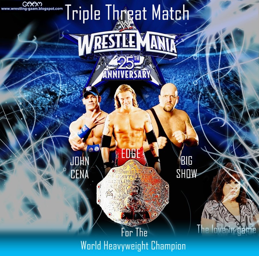 Edge vs Big Show vs John Cena - Wrestlemania 25