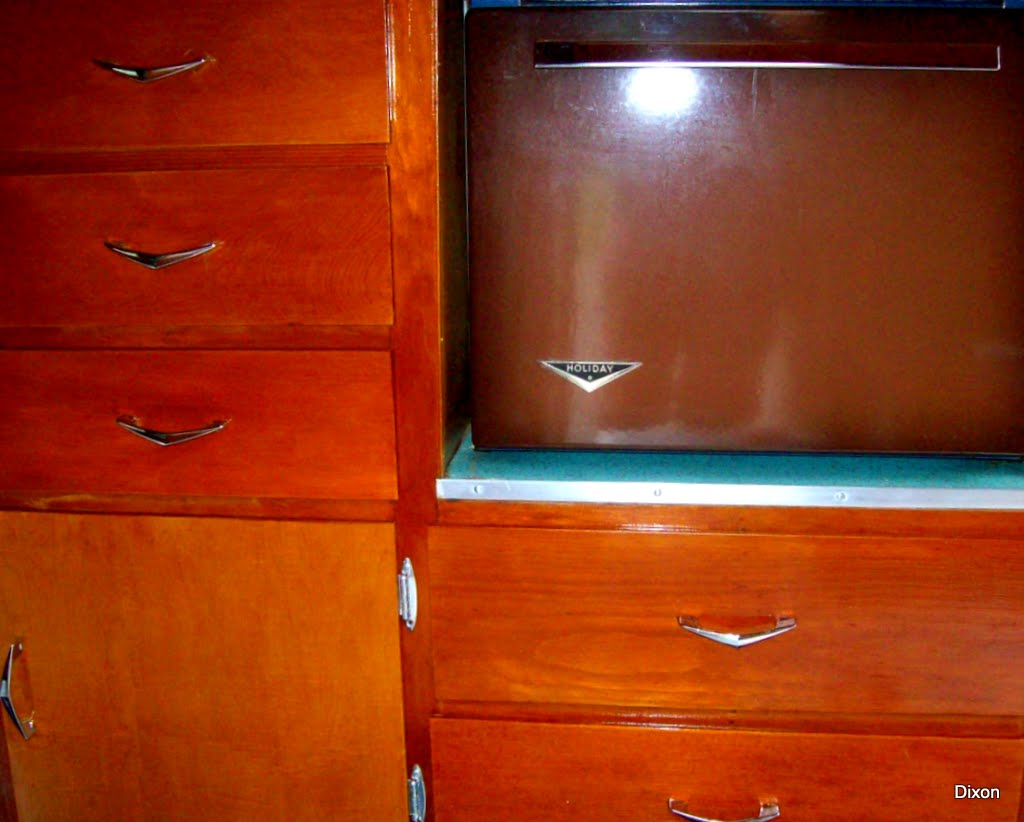 1960s kitchen cabinets Close up of the kitchen drawers