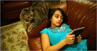 Many young readers like Eliana Litos, 11, of Harrison, N.Y., received e-readers as holiday gifts. Photo by Joyce Dopkeen for The New York Times Many young readers like Eliana Litos, 11, of Harrison, N.Y., received e-readers as holiday gifts. Photo by Joyce Dopkeen for The New York Times