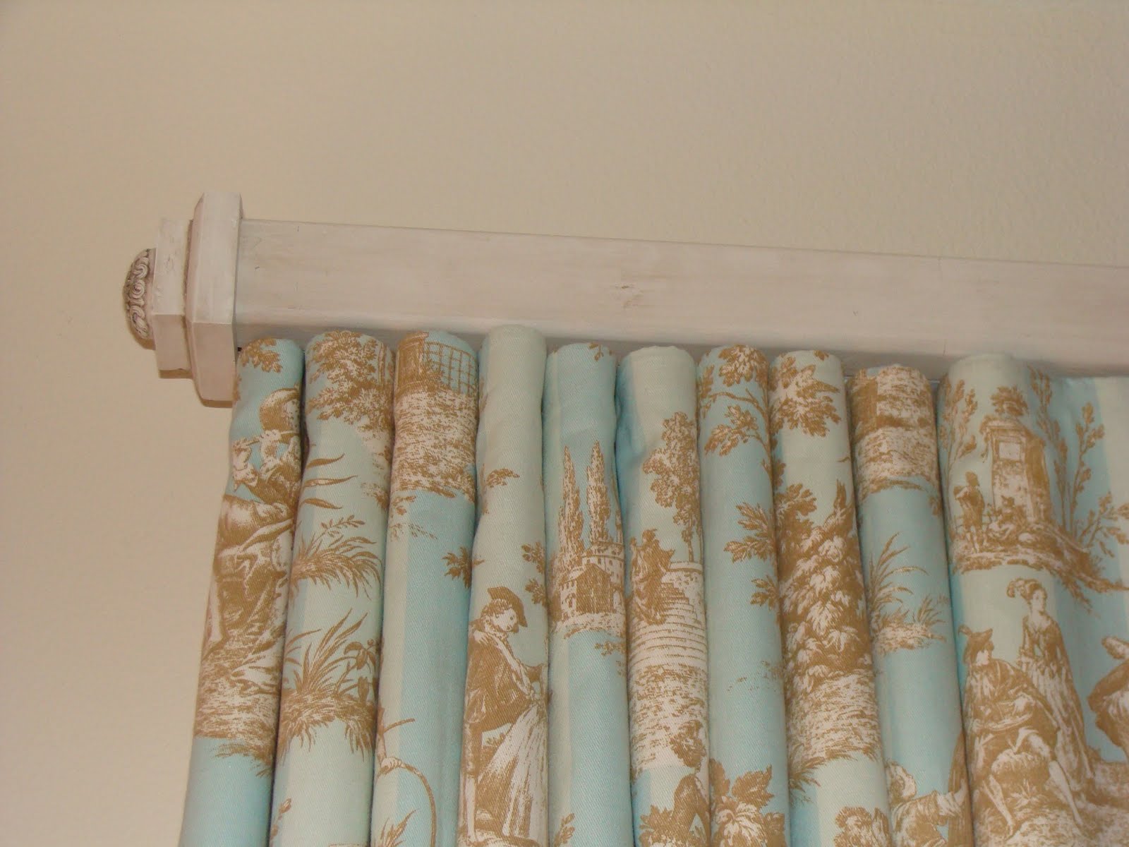 Finestra Decorative Hardware Ripplefold Draperies with Finestra Wood Pole