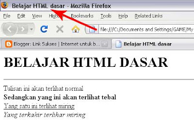 Belajar HTML dasar