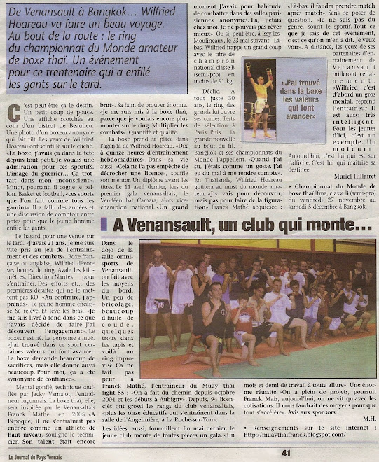 ARTICLE DU 26.11.09 LE JOURNAL DU PAYS YONNAIS