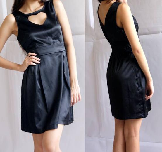 cut out dresses. Cut Out Heart Insert Satin V