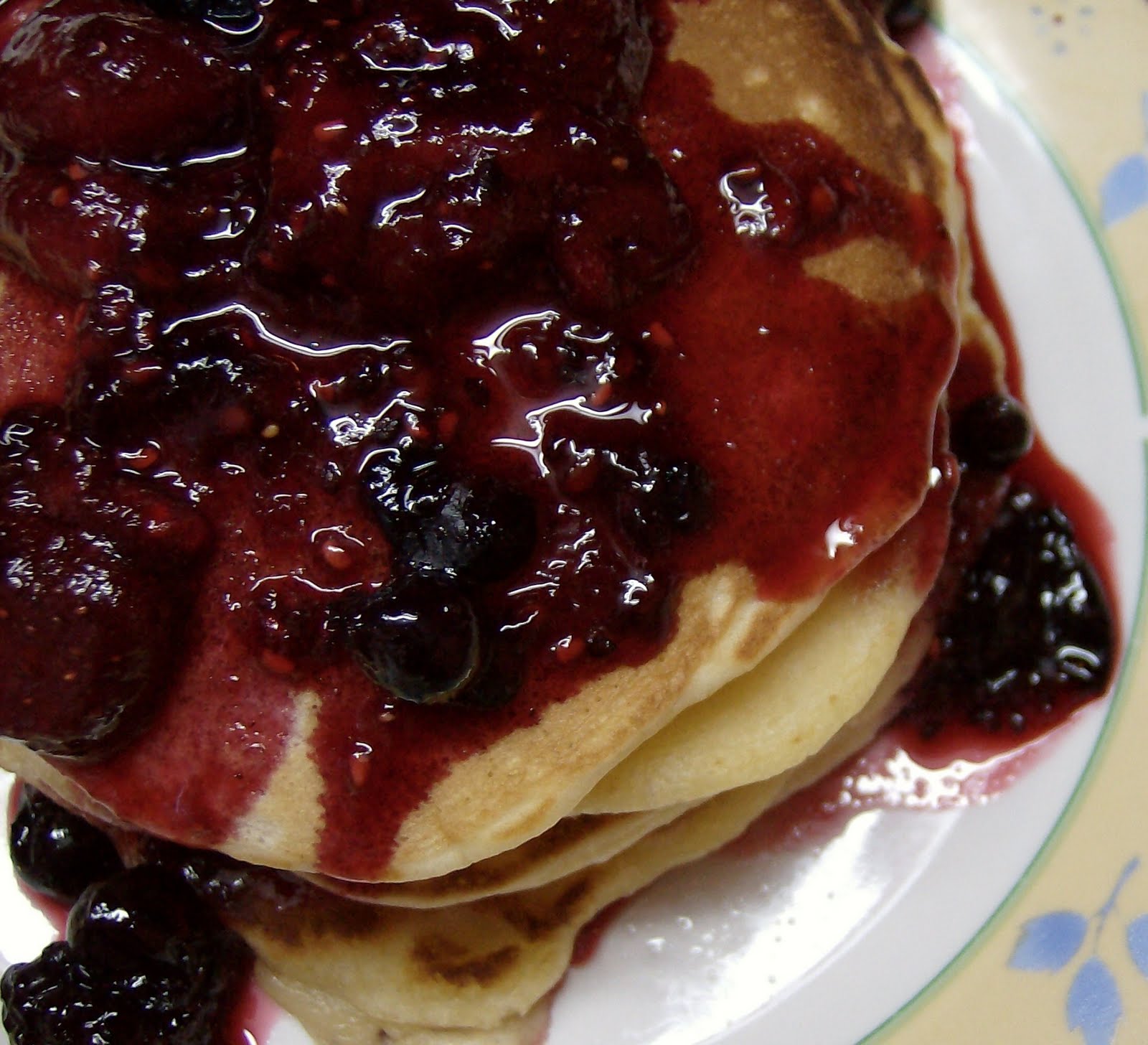 The Skimpy Pantry Griddle Cakes with Simple Berry Syrup