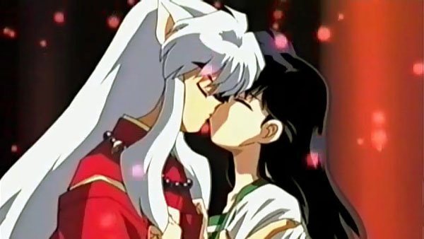 Inuyasha and Kagome kiss (movie 2)