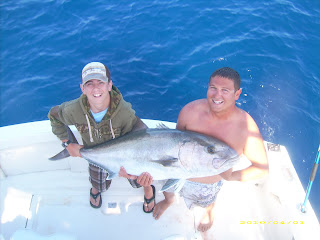 big amberjack on boat