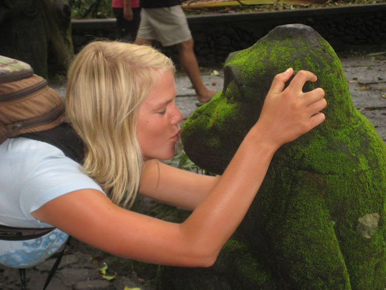 Kissing a holy monkey