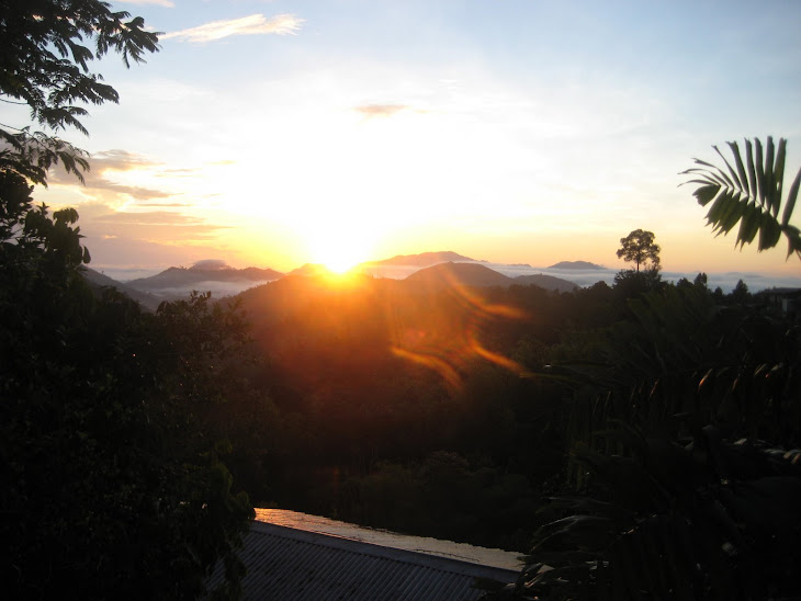 Sunrise from our deck at Poring Hot Springs.