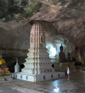 Chedi in the cave at Wat Suwan Kuha