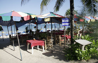Restaurant by the beach at Kamala Beach