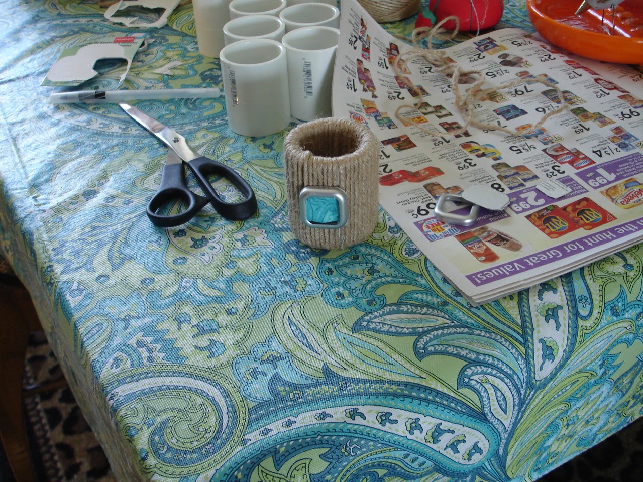 Black Kat's Design It's Craft Time Twine and PVC Pipe Napkin Ring