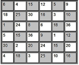 Jogo de Matemática. Trilha da tabuada, multiplicação. Foto: Leo