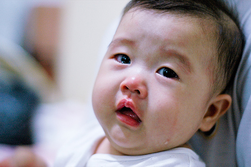 cute baby boy crying