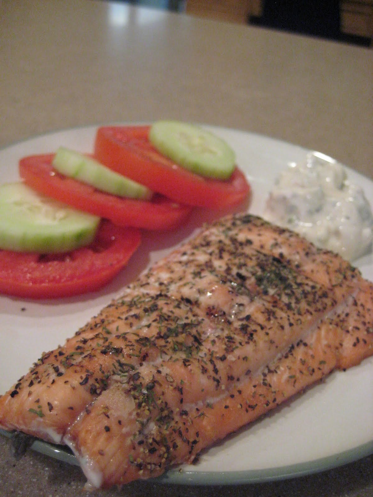Love and Best Dishes Grilled Salmon with Tzatziki Sauce