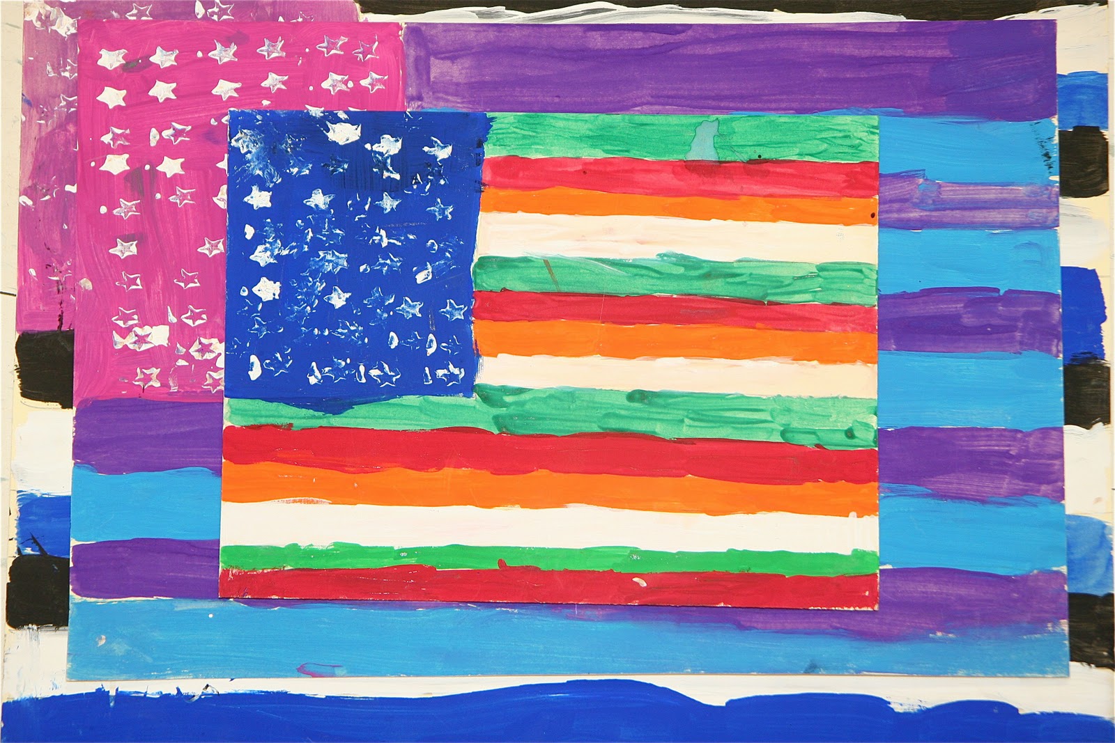 Splish Splash Splatter Jasper Johns Flag Paintings