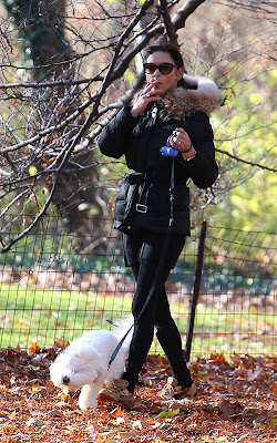 Catherine Zeta-Jones Walking her Dog in Central Park Pics