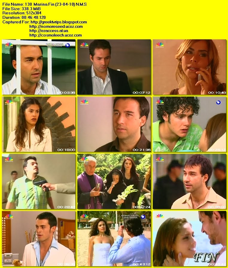 ΜΑΡΙΝΑ - Επεισόδιο 130 - Τέλος - MARINA - Episode 130 -
Fin N.M.S. (ΜΕΤΑΓΛΩΤΤΙΣΜΕΝΟ ΣΤΑ ΕΛΛΗΝΙΚΑ) (23-04-2010) (STAR)