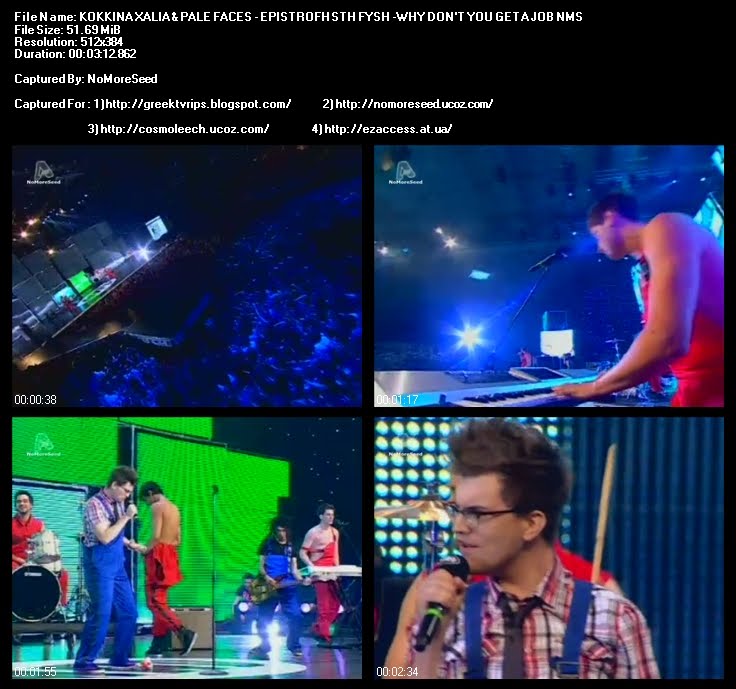 MAD VIDEO MUSIC AWARDS 2010 KOKKINA XALIA & PALE FACES - ΕΠΙΣΤΡΟΦΗ ΣΤΗ ΦΥΣΗ - WHY DON'T YOU GET A JOB N.M.S. (ALPHA)