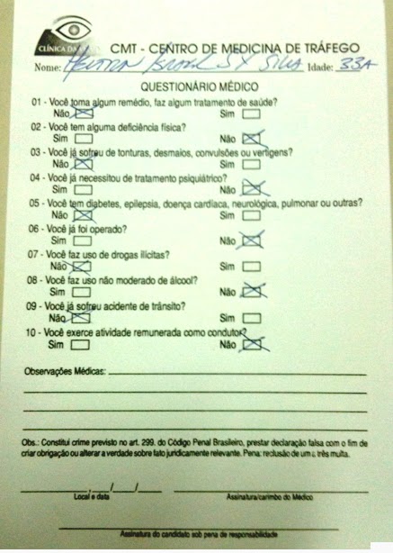 Exame medico detran sp