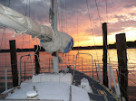 Sunset over the bow of the Fromstock Filius
