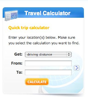 a screenshot of a travel calculator