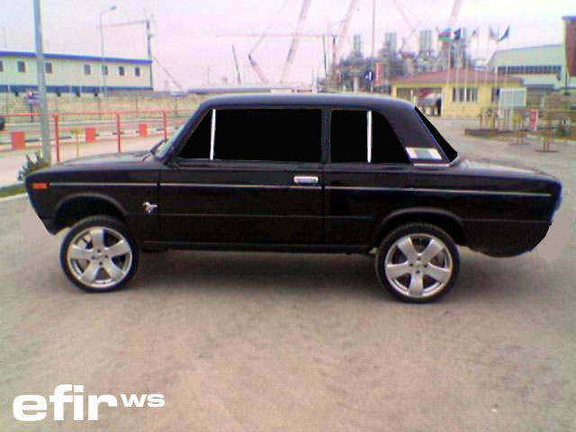 Gansta tuning Lada 2106 on Russian Lada 2106