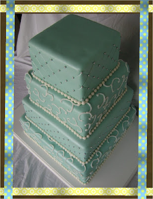 Tiffany Blue 4 tier wedding cake Tiffany Blue 4 tier wedding cake