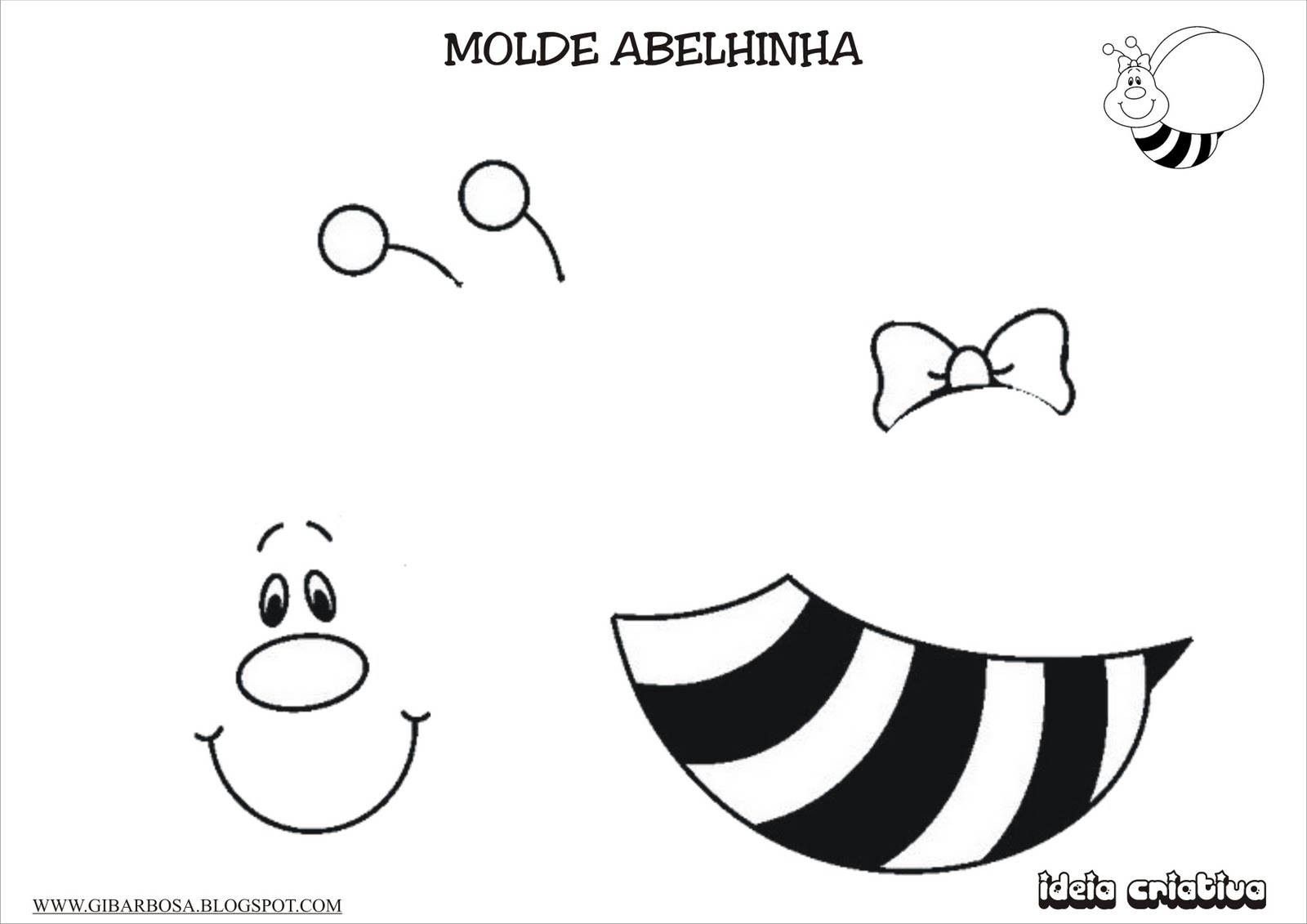 Molde De Abelhinha Para Fazer Aplique Comece fazendo o rostinho da abelhinha. ideia criativa atividades pedagogicas