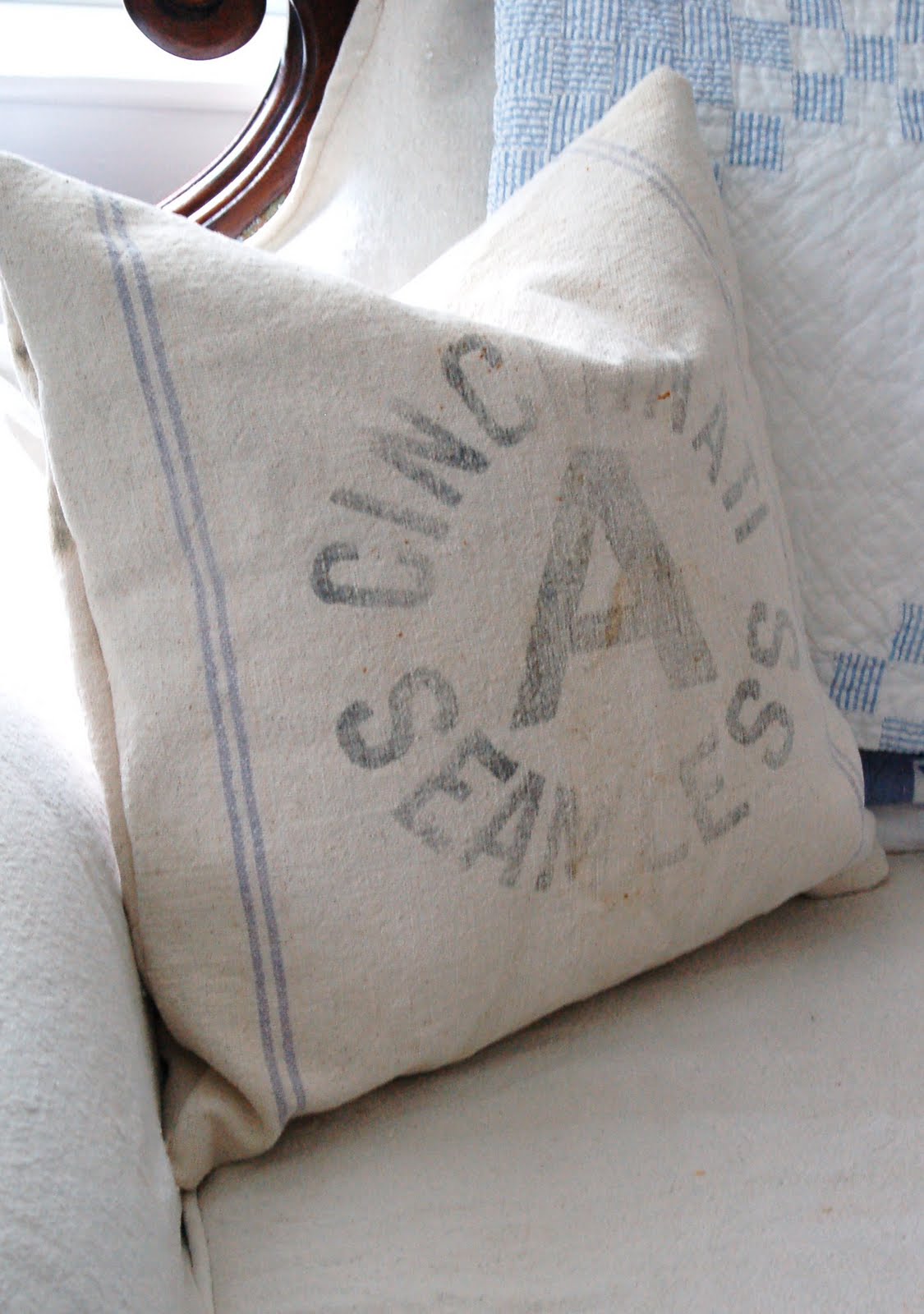 Feed Sack Pillows Miss Mustard Seed