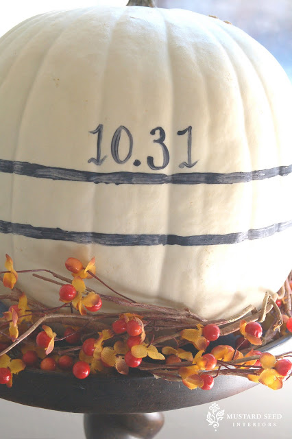 "grain sack" painted pumpkins | miss mustard seed