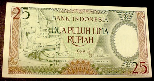 seri pekerja tangan 25 rupiah tahun 1958