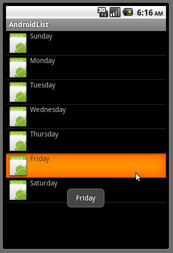 android er implement onlistitemclick of listactivity todo list example