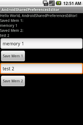 Example of using SharedPreferences.Editor Example of using SharedPreferences.Editor