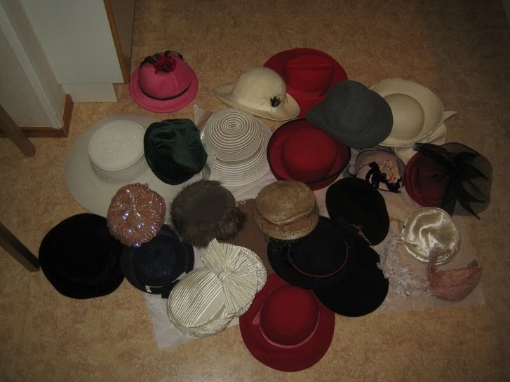 Swingin' it in vintage Hats! Lots and lots of hats!