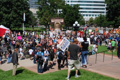 anti-war march - DNC in Denver