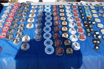 Obama campaign buttons on the 16th Street Mall - DNC in Denver