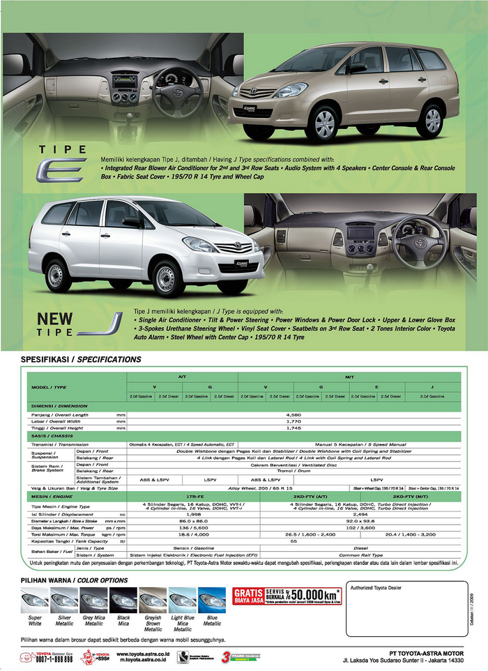 TOYOTA 2000 Brosur Mobil Toyota New Kijang Innova TOYOTA 2000 Brosur Mobil Toyota New Kijang Innova