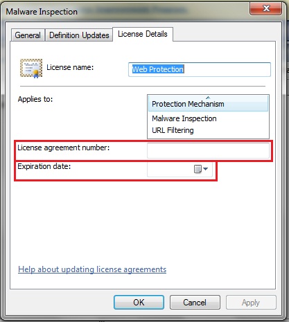 Switch to License Details tabs and fill the following fields. License agre Switch to License Details tabs and fill the following fields. License agre