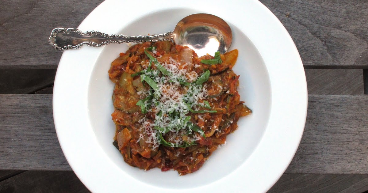 Roasted tomato zucchini stew