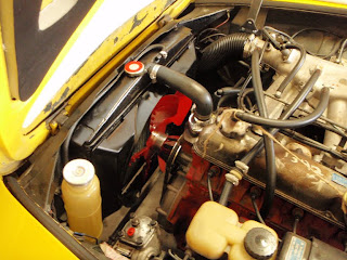 1971 Volvo 1800E Radiator Reinstalled