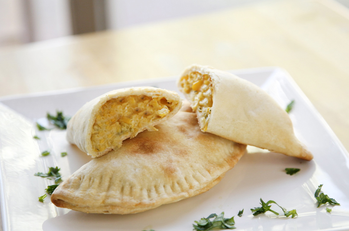 go vegan meow! Creamy Corn Filled Empanadas
