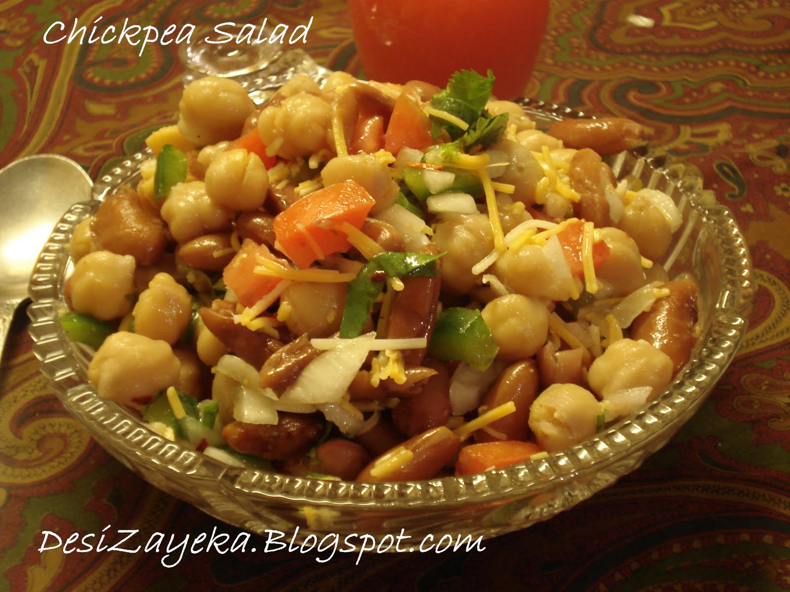 Chickpea & Red Kidney Bean Salad Desi Zayeka