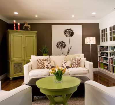 living room Living room ideas for decorating a pleasant corner Contemporary-white-living-room-with-wood-table-for-green-with-floor-light-lamps-white-sofa-and-shelves