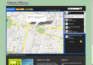 Checkin Mania using Foursquare screen shot.