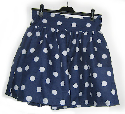  skirt, polka dot, blue, yellow shoes, navy, fabric, handmade, clothes,fashion 