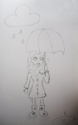  drawing, illustration, sketch, umbrella, rainy, rainy days